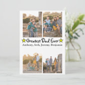 Carte de Fête des pères personnalisée 4 photo plus (Debout devant)