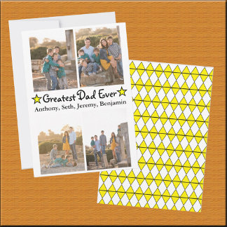 Carte de Fête des pères personnalisée 4 photo plus