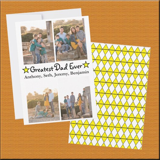Carte de Fête des pères personnalisée 4 photo plus