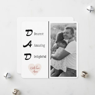Carte de fête des pères personnalisée avec photo  