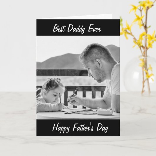 Carte de Fête des Pères personnalisée avec photo (Fleur jaune)