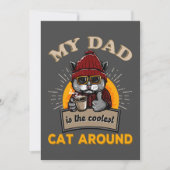 Carte de Fête des pères personnalisée cool cat pap (Devant)