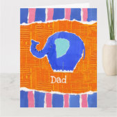Carte de Fête des pères personnalisée Cute Elephan (Devant)