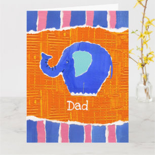Carte de Fête des pères personnalisée Cute Elephan