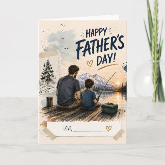 Carte de Fête des Pères personnalisée pour pêcheur