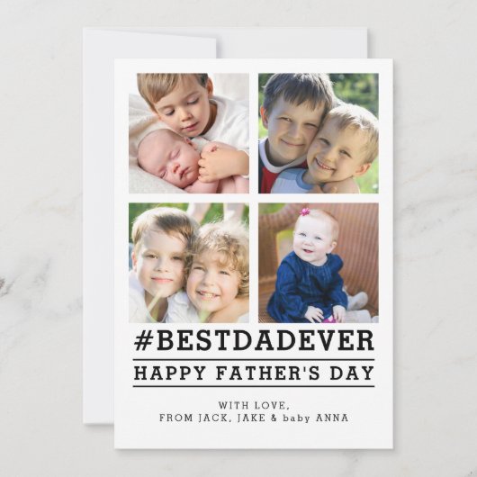 Carte de Fête des pères photo Instagrammed 4 (Devant)