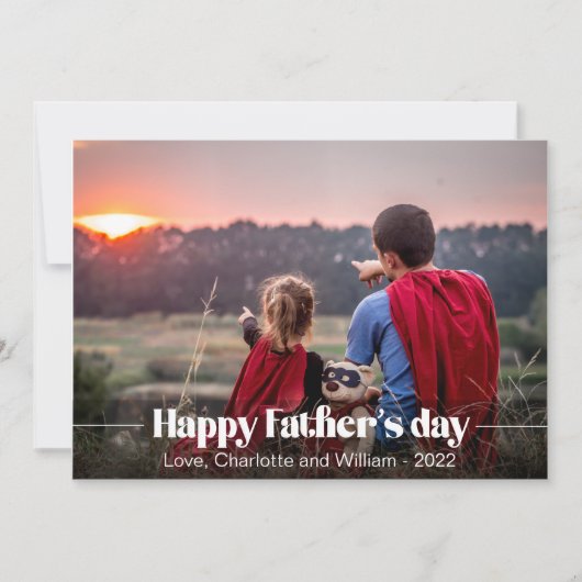 Carte de Fête des pères photo personnalisée de typ (Devant)