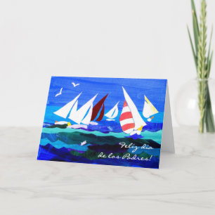 Carte de Fête des pères pour bateaux à voile - Sal