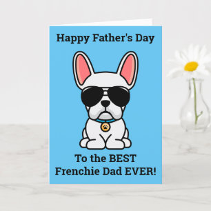 Carte de Fête des pères pour chien de taureau blan