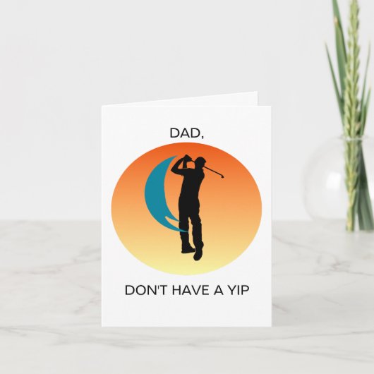 Carte de fête des pères pour golfeur pliée (Devant)