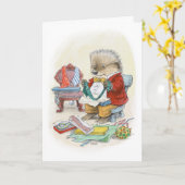 Carte de fête des pères pour hérisson (Fleur jaune)