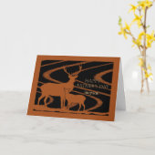 Carte de fête des pères pour le beau - fils, cerf (Fleur jaune)