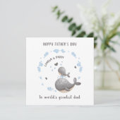 Carte de Fête des pères pour petits baleines (Debout devant)