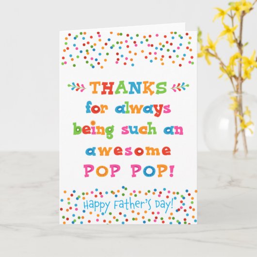 Carte de fête des pères pour Pop Pop (Fleur jaune)