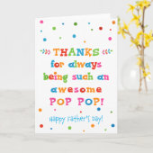 Carte de fête des pères pour Pop Pop (Fleur jaune)