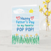 Carte de fête des pères pour Pop Pop (Fleur jaune)