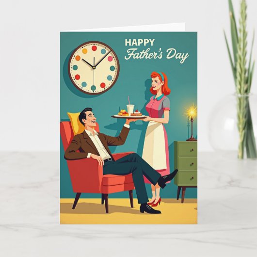 Carte de Fête des Pères Rétro Amour (Devant)