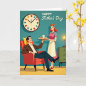 Carte de Fête des Pères Rétro Amour (Fleur jaune)