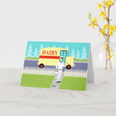 Carte de Fête des pères Retro Milkman (Fleur jaune)