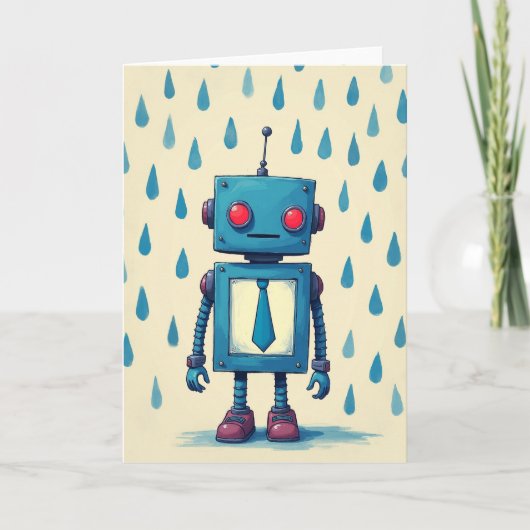 Carte de fête des pères robotique (Devant)