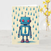Carte de fête des pères robotique (Fleur jaune)