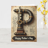 Carte de Fête des Pères Steampunk (Fleur jaune)