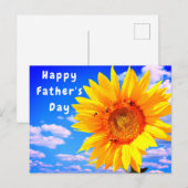 Carte de Fête des pères Sunflower et Bees Blue Sky (Devant / Derrière)