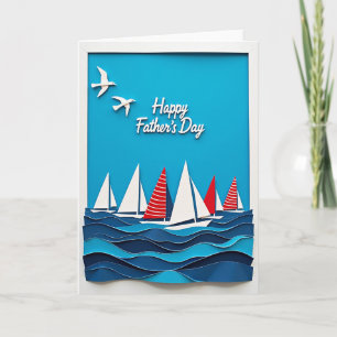 Carte de Fête des Pères sur le thème maritime
