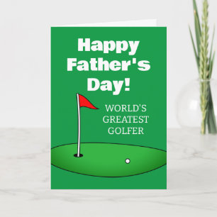 Carte de Fête des Pères thème Golf pour papa