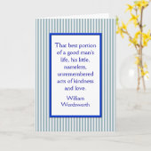 Carte de fête des pères, une rayure blanche bleue (Fleur jaune)