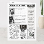 Carte de fête des pères unique en forme de journal (Dos)