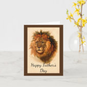 Carte de fête des pères visage de lion (Fleur jaune)