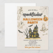 Carte de fête d'Halloween adorable (Devant / Derrière)