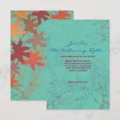 Carte de fête d'invitation Feuille automne (Devant / Derrière)