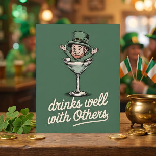 Carte de fête drôle de buveur irlandais