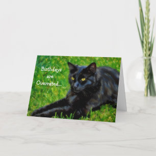 Carte de fête drôle pour un chat noir, pour les am