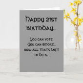 Carte de fête du 21e anniversaire (Fleur jaune)