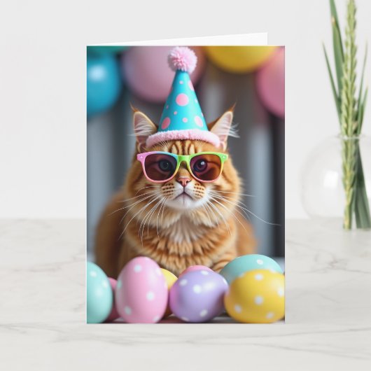 Carte de fête du chat cool (Devant)