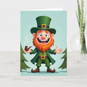 Carte de fête du Leprechaun joyeux