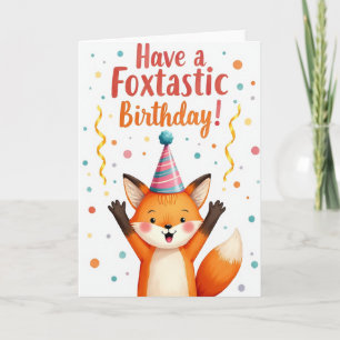 Carte de fête du renard joyeux