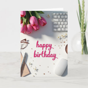 Carte de fête du Tulipe Rose