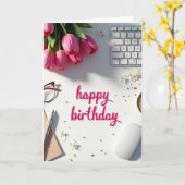 Carte de fête du Tulipe Rose (Fleur jaune)