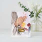 Carte de fête Eid Mubarak / Fille au hijab (Debout devant)