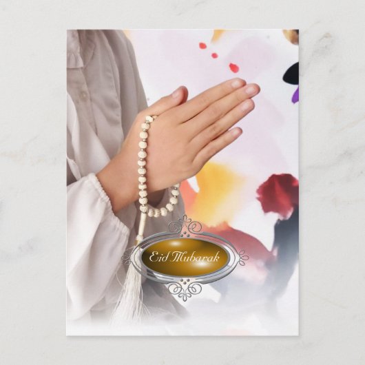 Carte de fête Eid Mubarak / Fille au hijab (Devant)