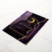 Carte de fête Eid Mubarak Violet et Or à feuille d (Rotation)