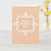 Carte de Fête en pêche de Damas (Fleur jaune)