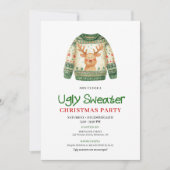 Carte de fête festive et drôle de pull moche pour (Devant)