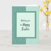 Carte de fête festive vert sarcelle (Fleur jaune)