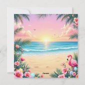 Carte de fête Flamant Rose Oreilles de Lapin (Dos)