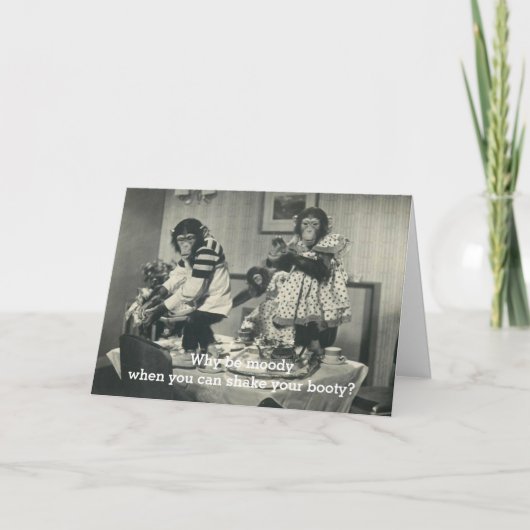 Carte de fête humoristique pour singe (Devant)